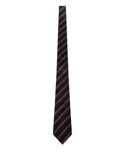 Saint Laurent Striped Silk Tie
