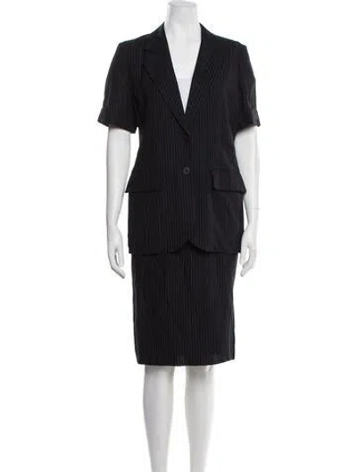 Pre-owned Saint Laurent Striped Skirt Set In Black