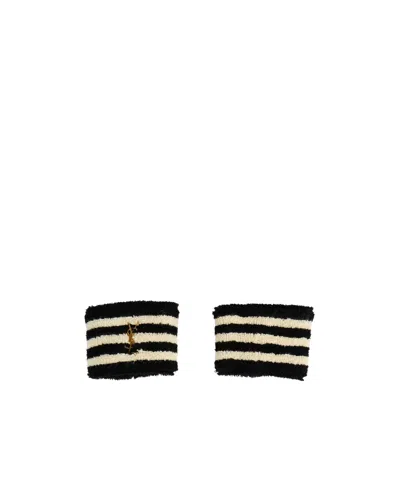 Saint Laurent Striped Sports Hair Band In Multi