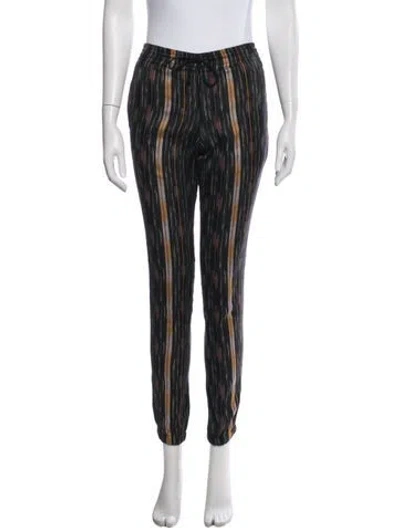 Pre-owned Saint Laurent Striped Straight Leg Pants In Black