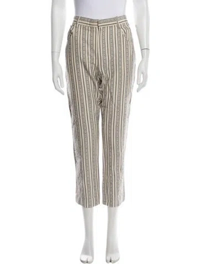 Pre-owned Saint Laurent Striped Straight Leg Pants In Neutral