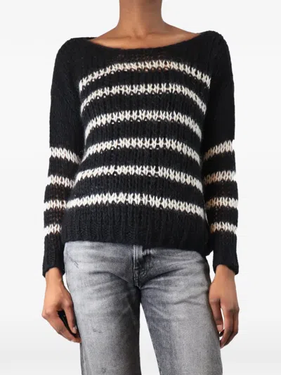 Pre-owned Saint Laurent Striped Sweater In Black
