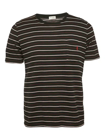 Pre-owned Saint Laurent Striped T-shirt In Black