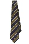 Saint Laurent Cravatta In Raso Ricamato Donna In Navy & Multicolor