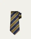 Saint Laurent Striped Tie Silk In Multi