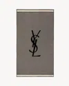 Saint Laurent Striped Towel In Cotton