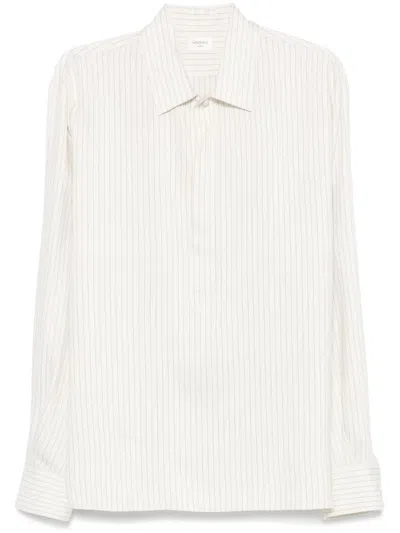 Saint Laurent Striped Tunic Shirt In White