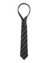 Saint Laurent Striped Wide Tie In Brown
