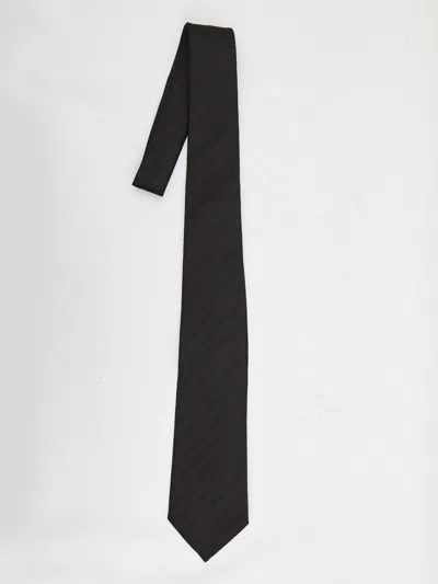 SAINT LAURENT SAINT LAURENT STRIPED WIDE TIE IN SILK JACQUARD
