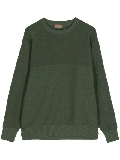 Pre-owned Saint Laurent Striped Wool Jumper In Green