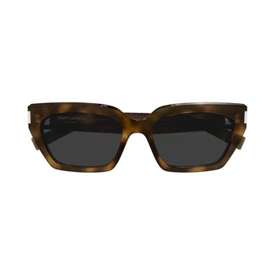 Pre-owned Saint Laurent Strong Cat Eye Shape Sunglasses 'havana/grey' | Brown | Women's Size Onesize