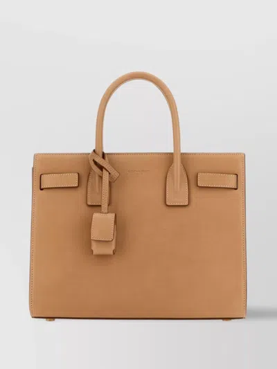 Saint Laurent Structured Baby Handbag Top Handle In Brown