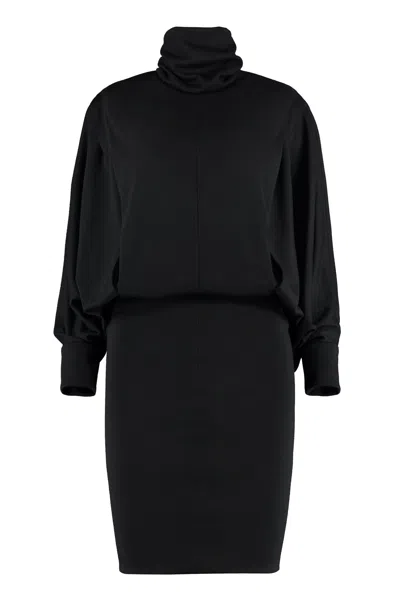 Saint Laurent Structured Oversized Womens T-shirt Dress In Black For Fw22
