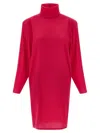 Saint Laurent Structured Shoulder Dress Dresses Fuchsia In Pink