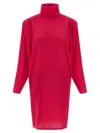 Saint Laurent Structured Shoulder Dress Dresses Fuchsia In Purple