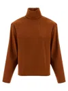 Saint Laurent Structured Shoulder Sweater In Orange