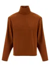 Saint Laurent Structured Shoulder Sweater In Orange