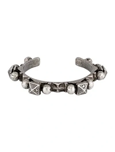Pre-owned Saint Laurent Stud Cuff Bracelet, 8.25" In Multicolor