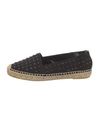 Pre-owned Saint Laurent Studded Accents Espadrilles In Black