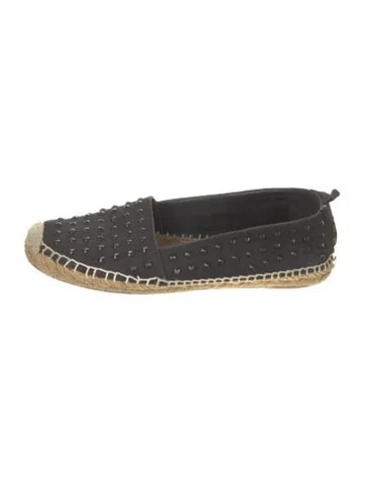 Pre-owned Saint Laurent Studded Accents Espadrilles In Black