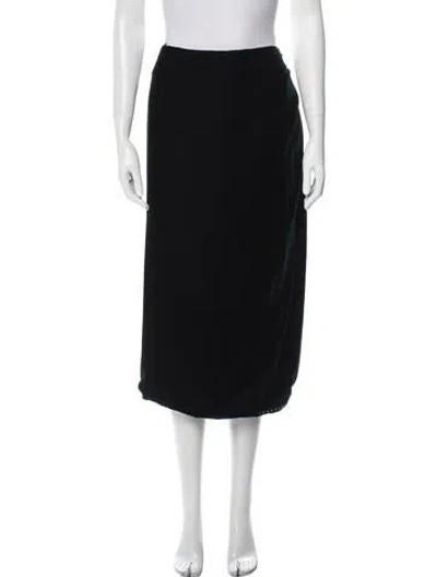 Pre-owned Saint Laurent Studded Accents Midi Length Skirt In Green