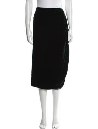 Pre-owned Saint Laurent Studded Accents Midi Length Skirt In Green