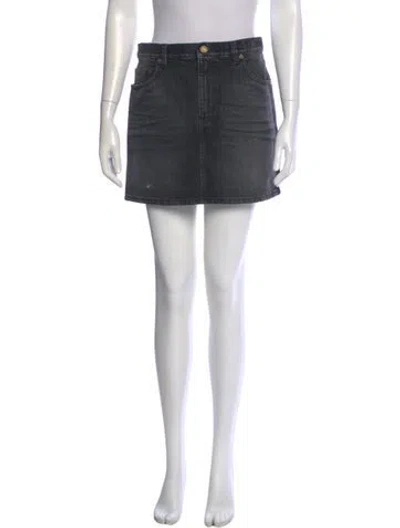 Pre-owned Saint Laurent Studded Accents Mini Skirt In Black