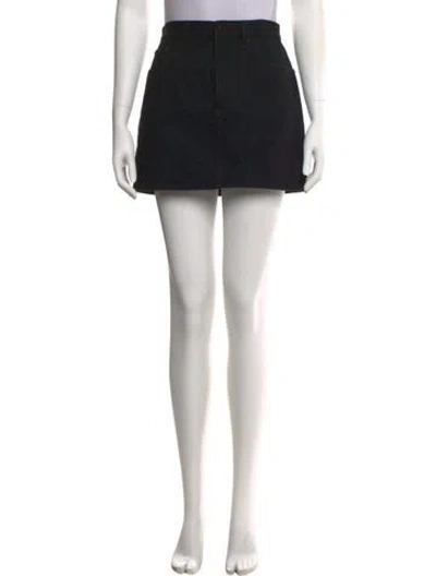 Pre-owned Saint Laurent Studded Accents Mini Skirt In Black