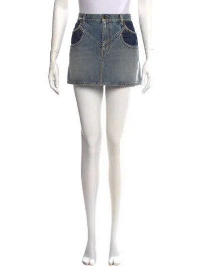 Pre-owned Saint Laurent Studded Accents Mini Skirt In Black