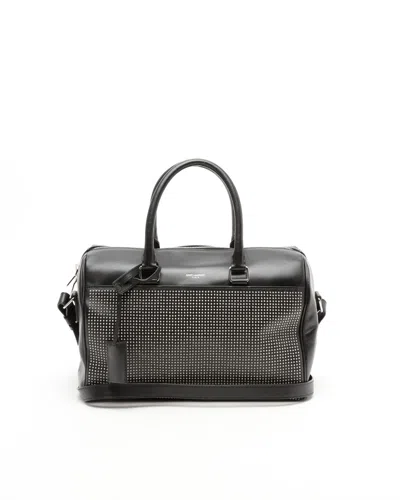 Saint Laurent Studded Paris Baby Duffle Bag In Black
