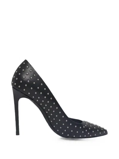 Pre-owned Saint Laurent Studded Pointed-toe Pumps In Black