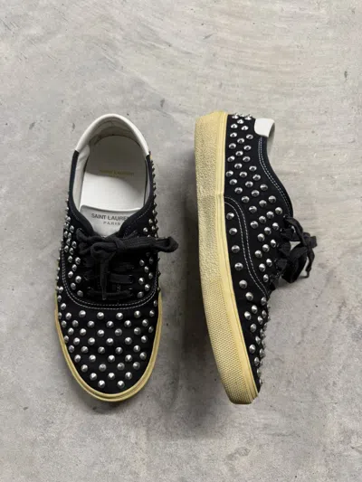 Pre-owned Saint Laurent Studded Skate Sneakers In Black
