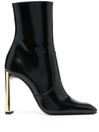Saint Laurent Stylish Black Boot With Dorado Heel For Women