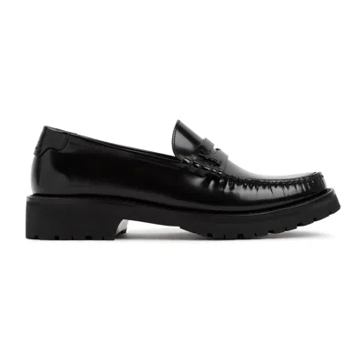 Saint Laurent Stylish Black Leather Loafers For Women