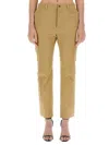 Saint Laurent Women Drill Pants In Beige