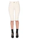 Saint Laurent Mid-rise Knee-length Shorts In White
