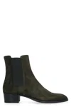 Saint Laurent Wyatt 40 Suede Chelsea Boot In Brown