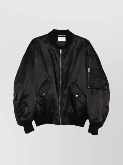 SAINT LAURENT STYLISH SHORT SLEEVE SATIN JACKET