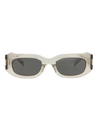 Saint Laurent Stylish Unisex Round/oval Sunglasses In Gray