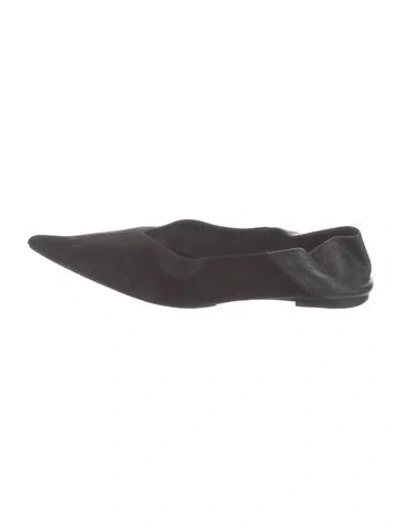 Pre-owned Saint Laurent Suede Ballet Flats In Grey