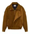 Saint Laurent Bomber Jacket In Split Leather In Brown