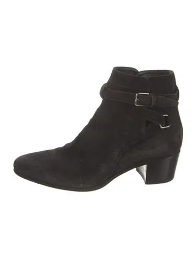 Pre-owned Saint Laurent Suede Boots In Black