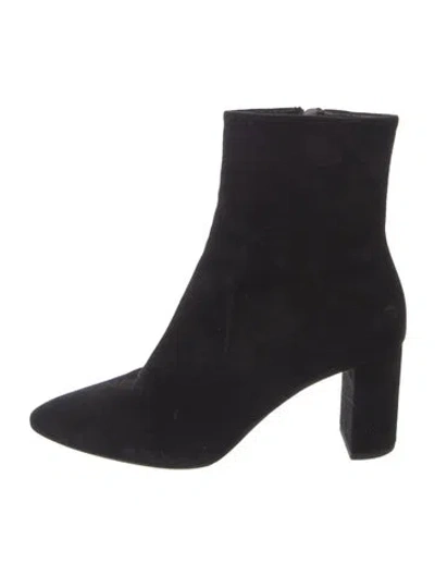 Pre-owned Saint Laurent Suede Boots In Black