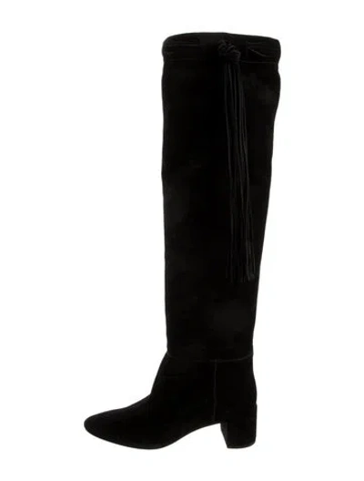 Pre-owned Saint Laurent Suede Boots In Black