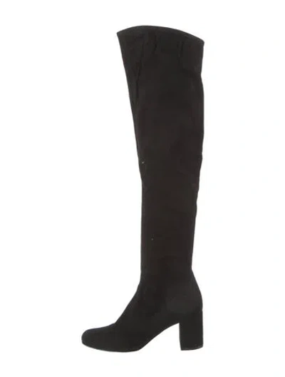 Pre-owned Saint Laurent Suede Boots In Black