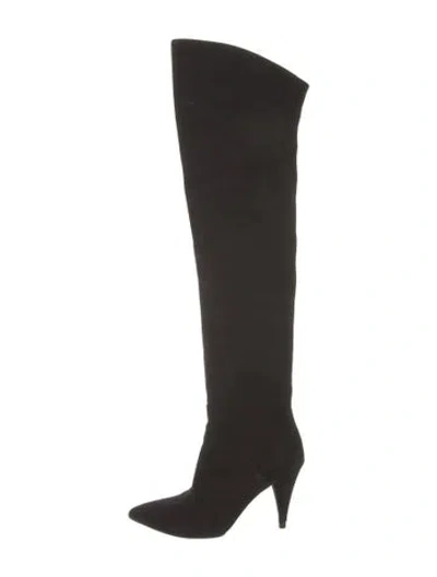 Pre-owned Saint Laurent Suede Boots In Black