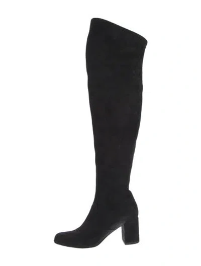 Pre-owned Saint Laurent Suede Boots In Black