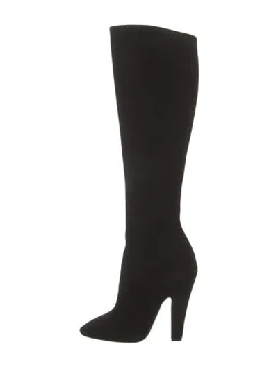 Pre-owned Saint Laurent Suede Boots In Black