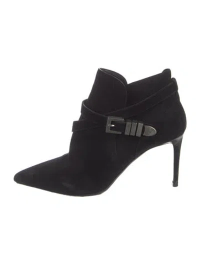 Pre-owned Saint Laurent Suede Boots In Black