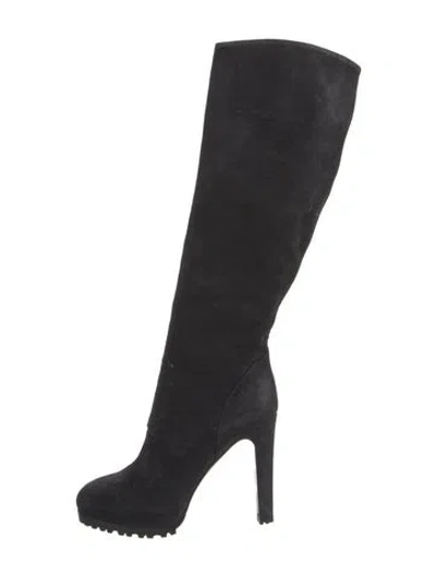 Pre-owned Saint Laurent Suede Boots In Black